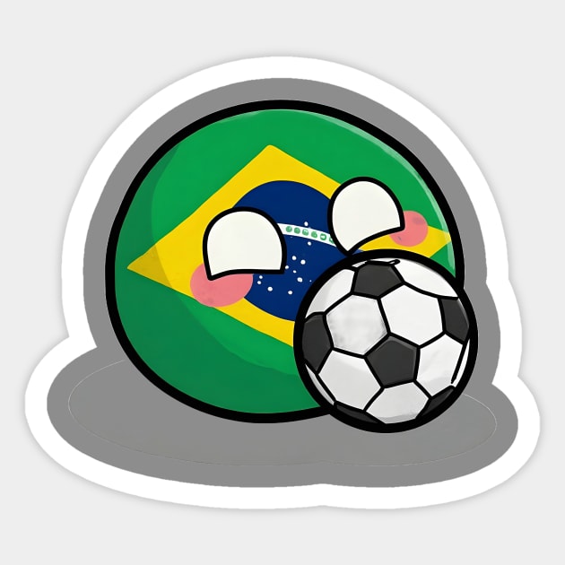 Brazil Football Polandball Sticker by Polandball World